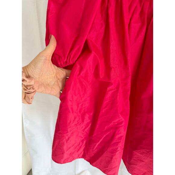 Zara Blogger's Fave Pink Puffed Sleeve Babydoll Mini Dress size L - Picture 7 of 12